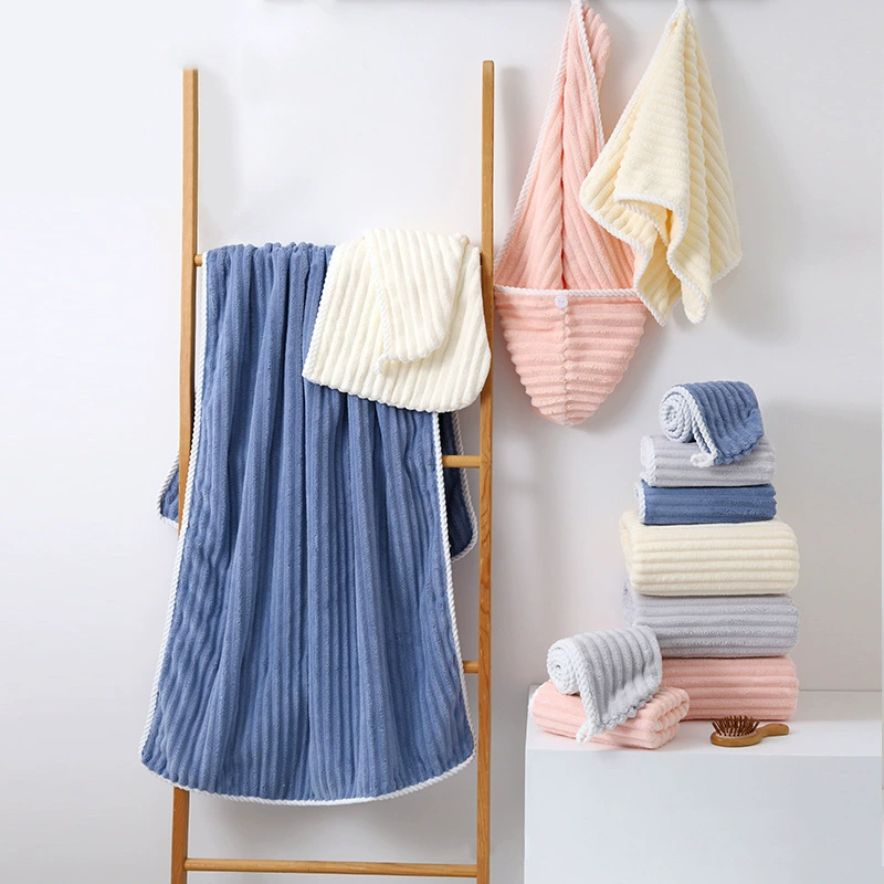 Мягкая впитывающая шапочка для ванны из трех частей