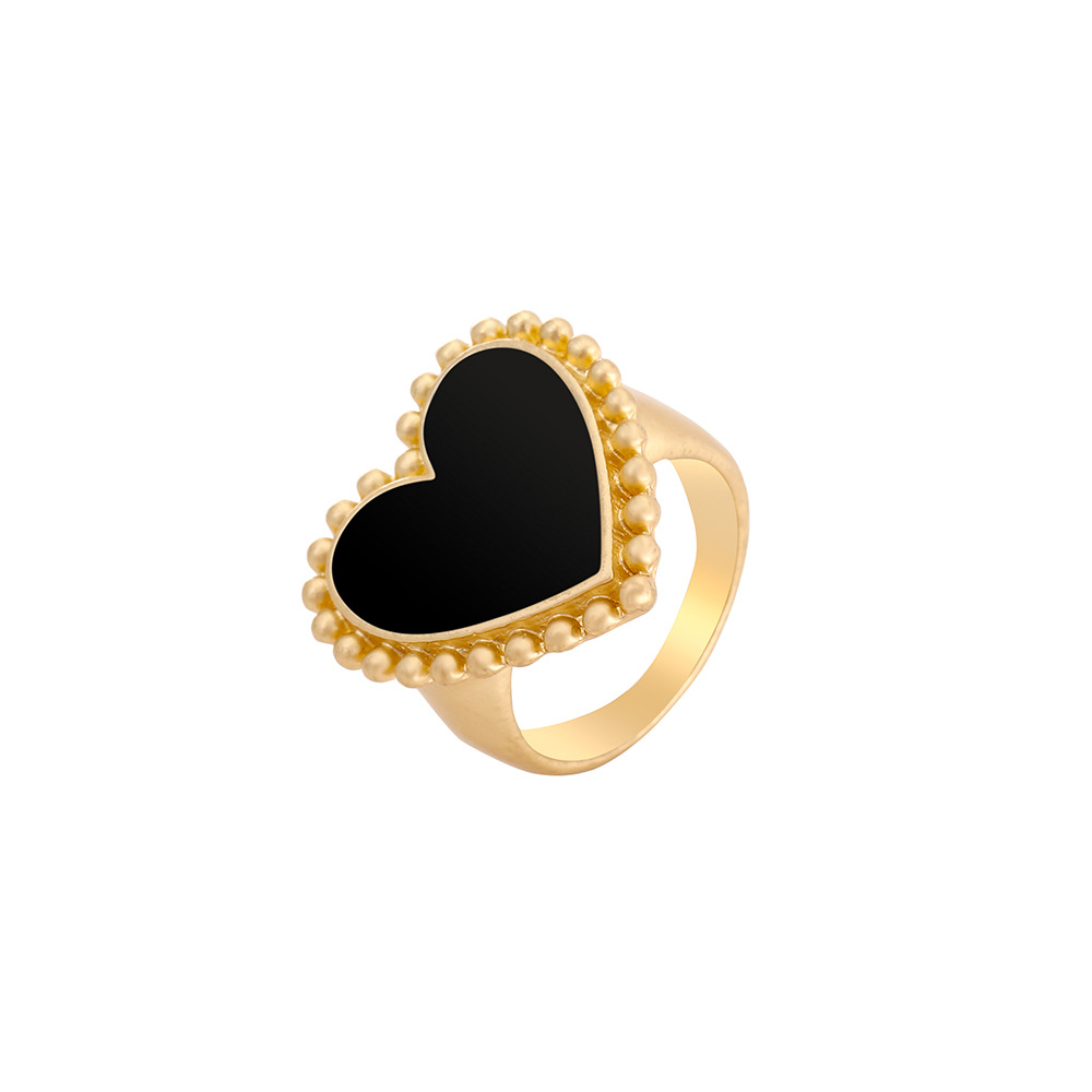 wholesale jewelry alloy heart shape multicolor ring Nihaojewelry