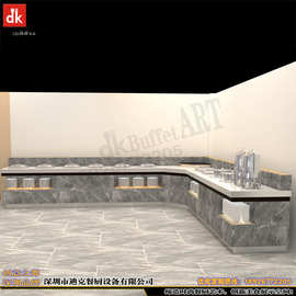 酒店L型柜体移动式布菲台 实木自助餐台 布菲台图片 自助餐选餐台