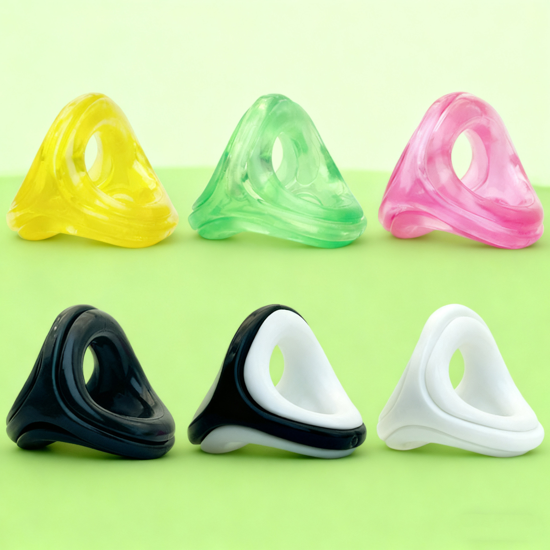 Men’s Delay Ring, TPE Scrotum Locking Ring, Long-Wear Adult Novelty, Yellow — detail image 1