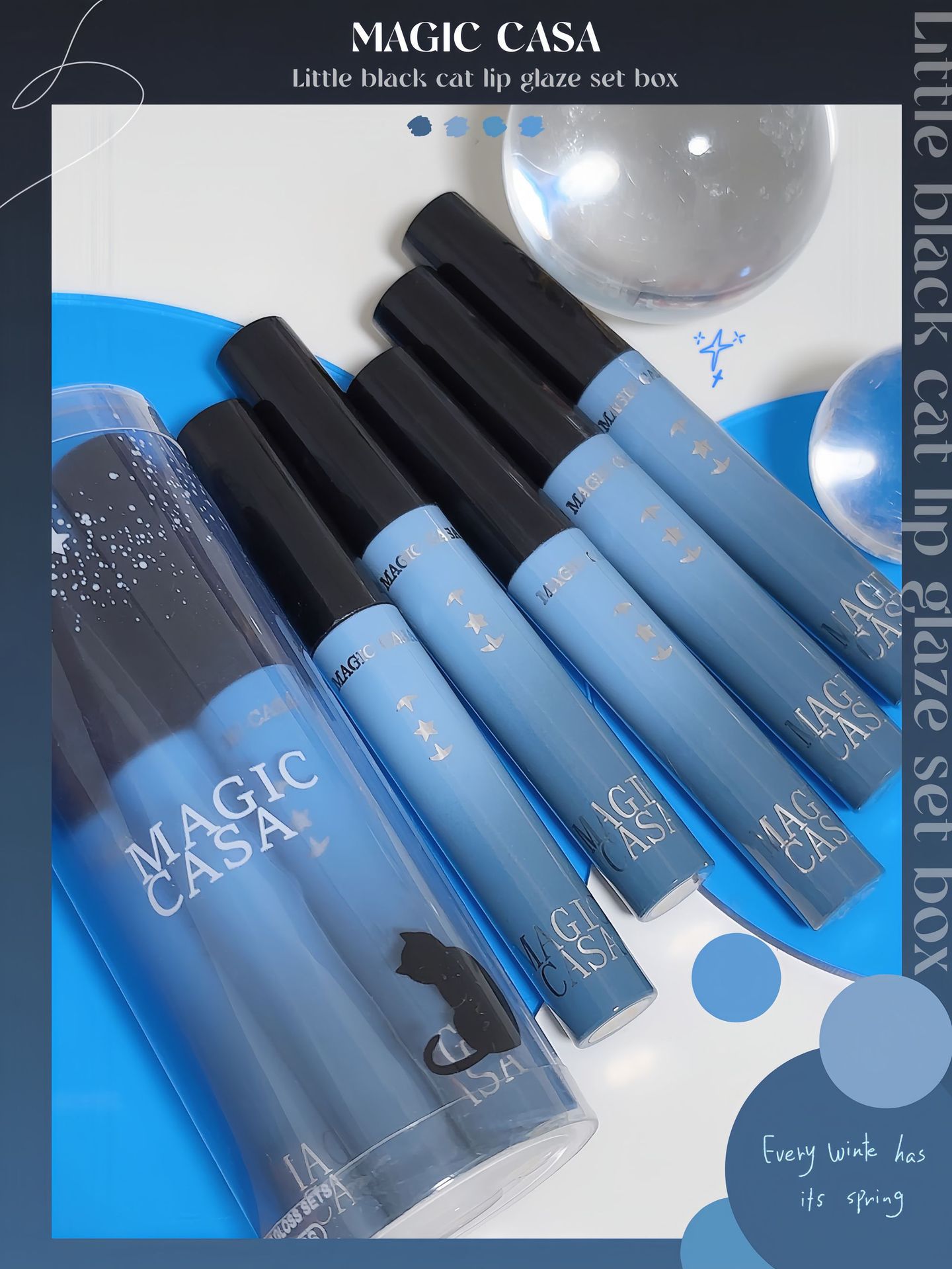 MAGIC CASA Five-piece Lip Gloss Set, Starry Sky Lip Gloss Set, Matte and Glossy Lipstick full figure