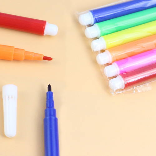 Mini children's diy graffiti watercolor pen cartoon painting 4 colors 5 colors 6 colors brushes kindergarten art painting supplies