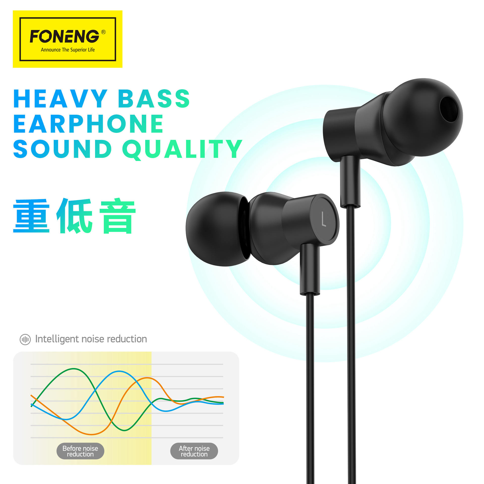 Wholesale Bee Energy Brand Ep500 Wire Control 3.5mm Music Call Headset for Mobile Phone