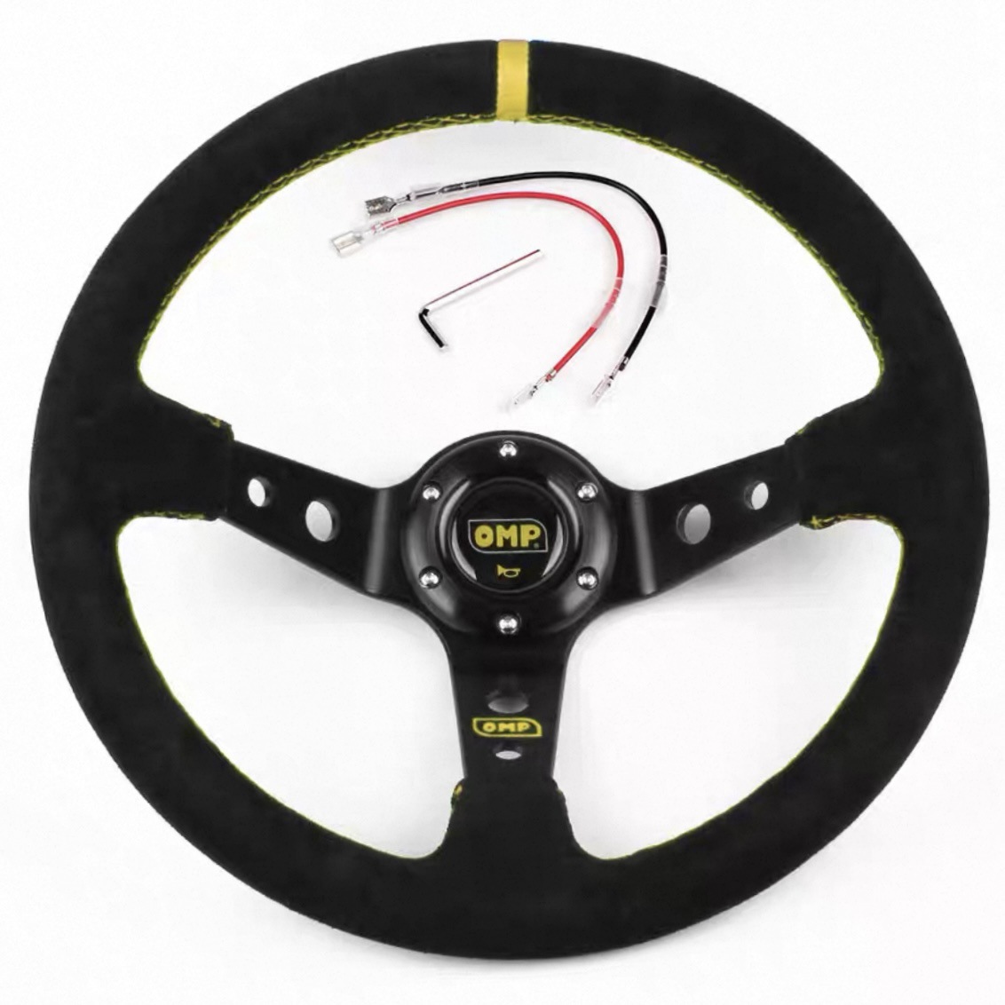 In-Stock Wholesale Omp Black Suede Deep Concave Classic Racing Steering Wheel Car Steering Wheel