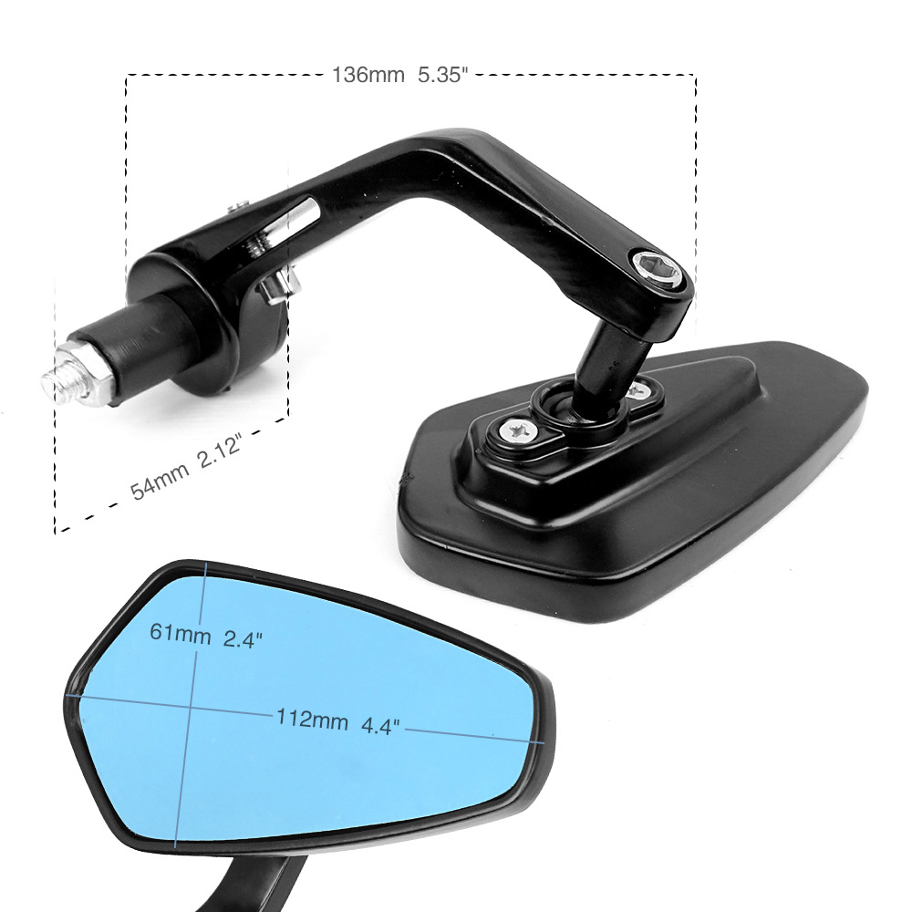 All-Aluminum Alloy Motorcycle Modified Rearview Mirror, Handlebar Mirror, Handlebar Reflector, Sports Car Convex Rearview Mirror