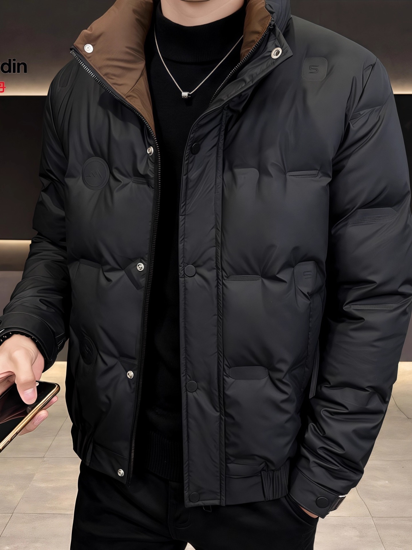 Pierre Cardin New Winter Men's down Jacket Casual Versatile Duck down Warm Jacket Trendyy Short Cold-Proof Jacket