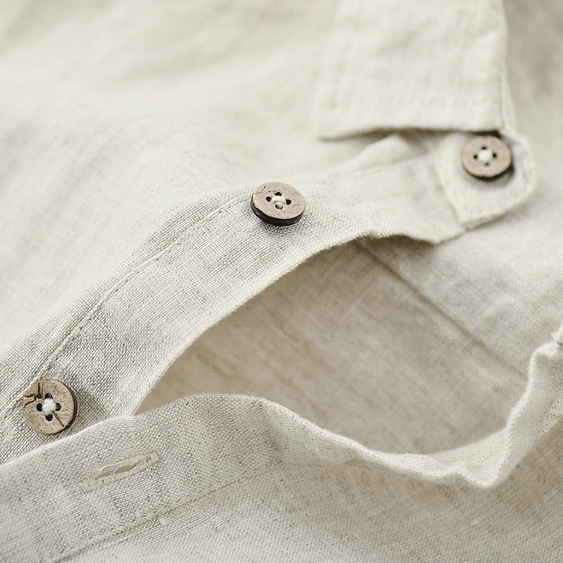 2024 hombres de lino del verano casual cómodo manga corta suelta transpirable camisa polo C028