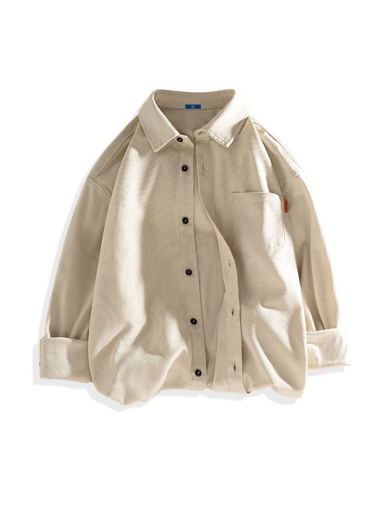 Japanese style trendy brand velvet long-sleeved shirt men's 2020 Autumn and Winter new casual Wick shirt all-matching coat