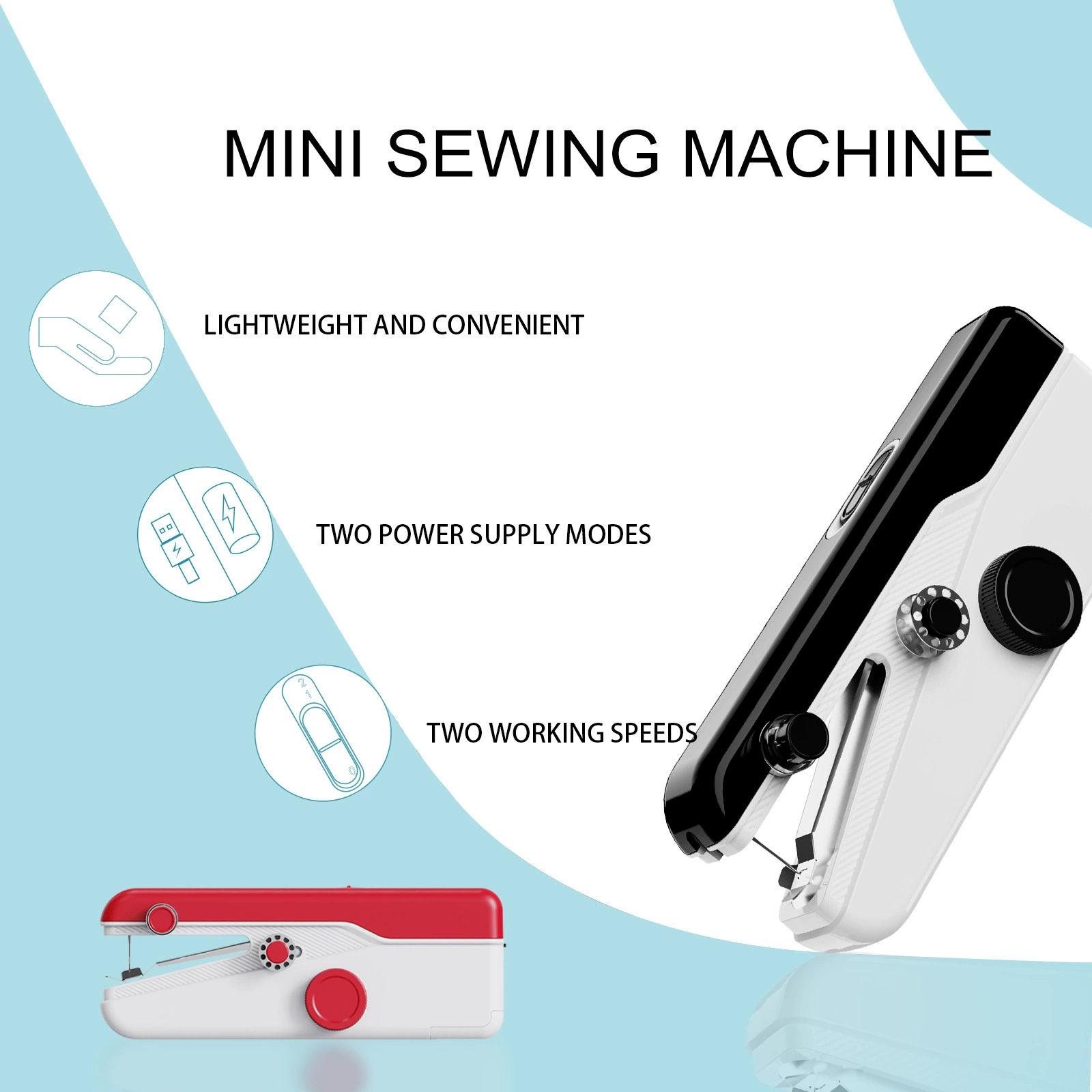 Новая модель ручная швейная машина портативный мини швейная машина многофункциональная домашняя швейная машина двухскоростная электрическая швейная машина