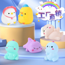 搪胶软胶可爱创意恐龙捏捏叫解压神器儿童洗澡戏水沐浴小黄鸭玩具