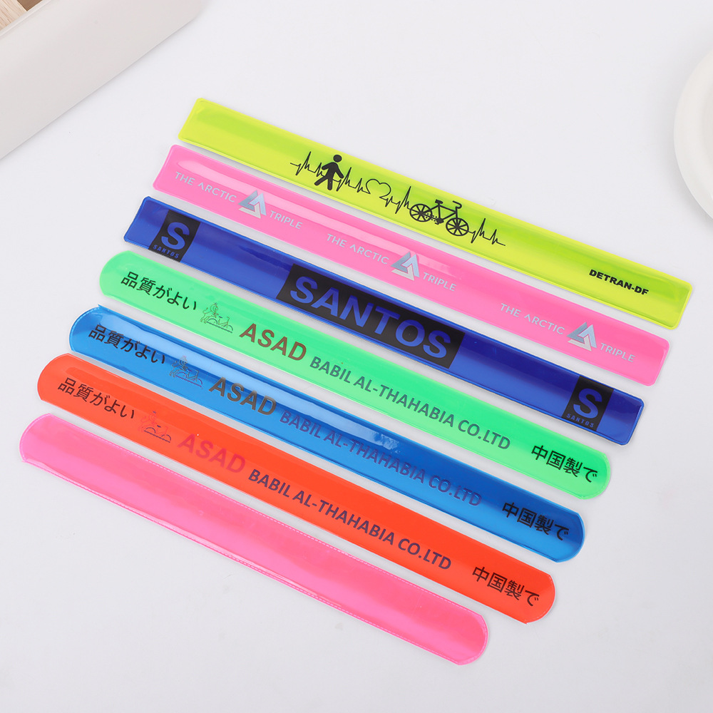 Pvc Reflective Snap Ring Letter-Printed Children's Bracelet Sports Nighttime Wristband Safety Reminder