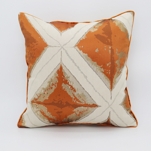 UMC7 light luxury simple geometric ins pillow American European style model room designer soft decoration orange waist pillow cushion