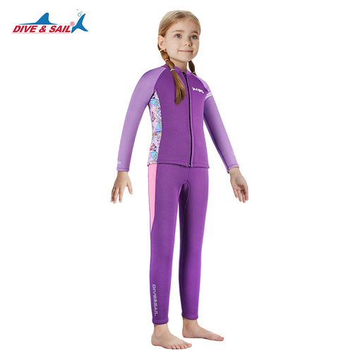 New 2.5MM children's wetsuit split long-sleeved thickened wetsuit girls training swimming cold-proof surfing suit