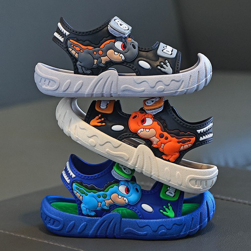 2025 New Children's Sandals for Summer, Cute Cartoon Soft-Soled Outdoor Boys' Sandals, Non-Slip Velcro Sandals for Boys