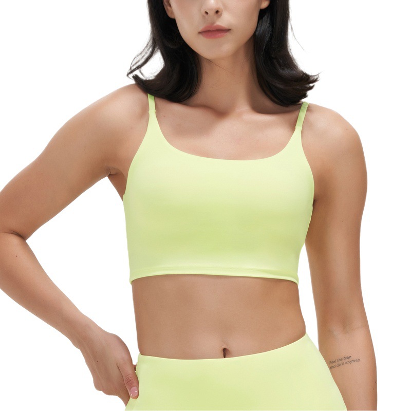 Ropa interior deportiva mujer de alta resistencia a prueba de golpes belleza espalda U-cuello yoga Sling Lycra running fitness yoga ropa interior