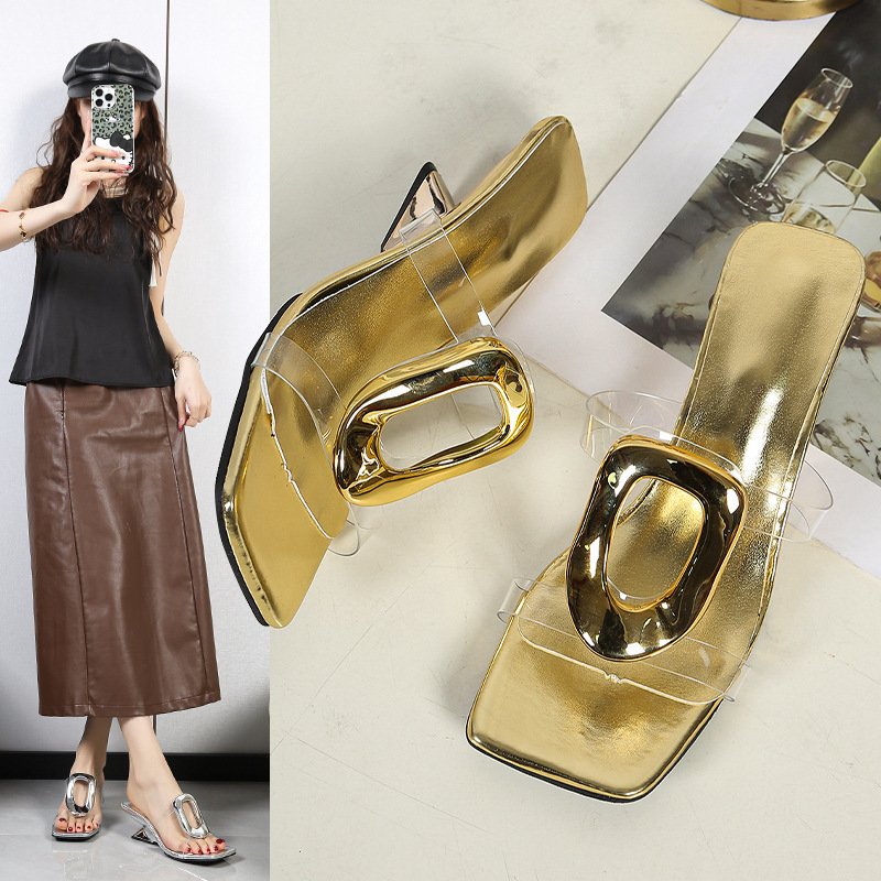 2026 Summer New Style Chunky High Heel Square Toe Fashion European and American Style One-Strap Large Size High Heel Sandals for Women Wholesale 2026 Summer New Style Chunky High Heel Square Toe Fashion European and American Style One-Strap Large Size High Heel Sandals for Women Wholesale