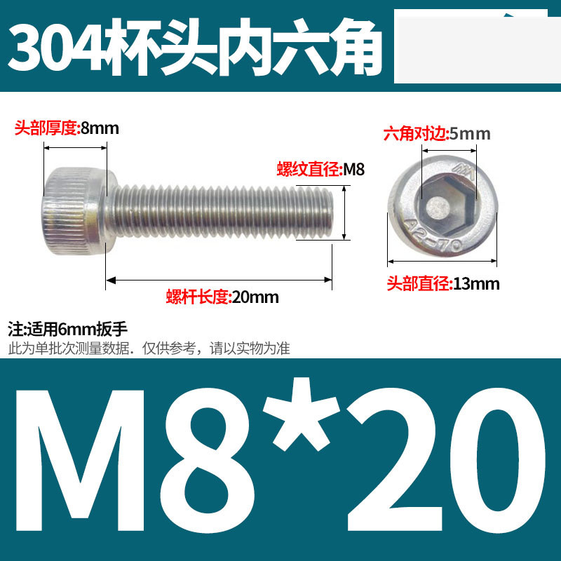 304ステンレス鋼六角穴付きネジカップヘッドDIN912円筒頭精密M1.4M1.6M2M2.5M3M4M5