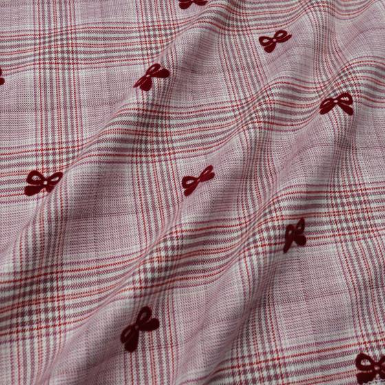 Pink Plaid Ankesela Red Flocked Bow Autumn and Winter Fabric Bucket Cloud Bag Lazy Floor Mopping Pants Fashion Cloth