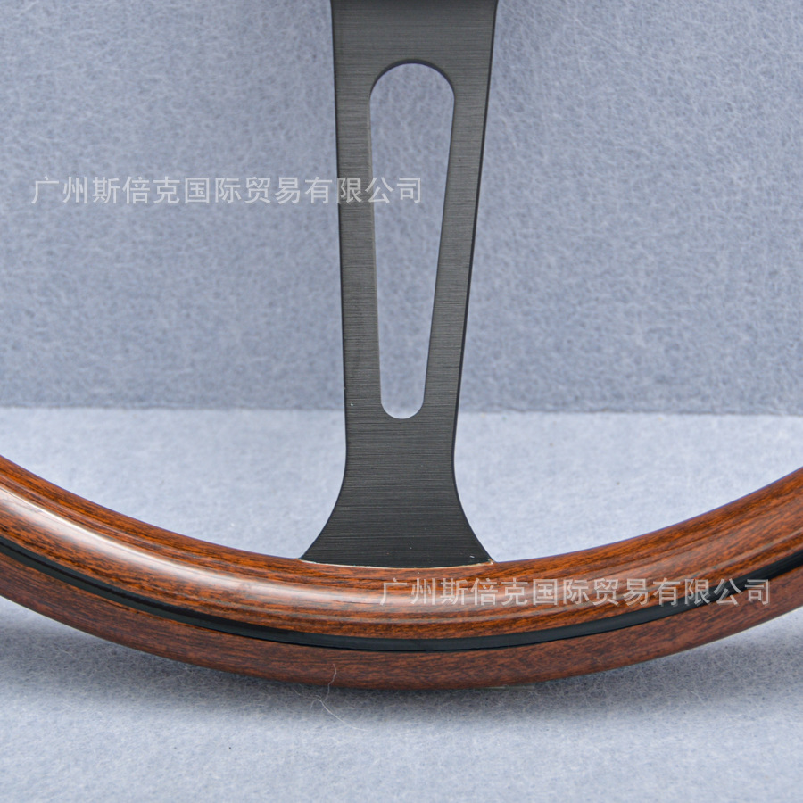 Factory Direct Sales General Car 15inch Retro Peach Wood Steering Wheel Modified Shallow Concave Steering Wheel