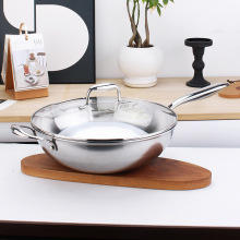 【专柜】COOKONE18/10不锈钢炒锅30cm家用五层钢无涂层不粘炒菜锅