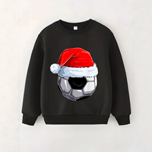 ebay速卖通热销童装套头衫 足球圣诞帽 印花 圆领休闲套头卫衣