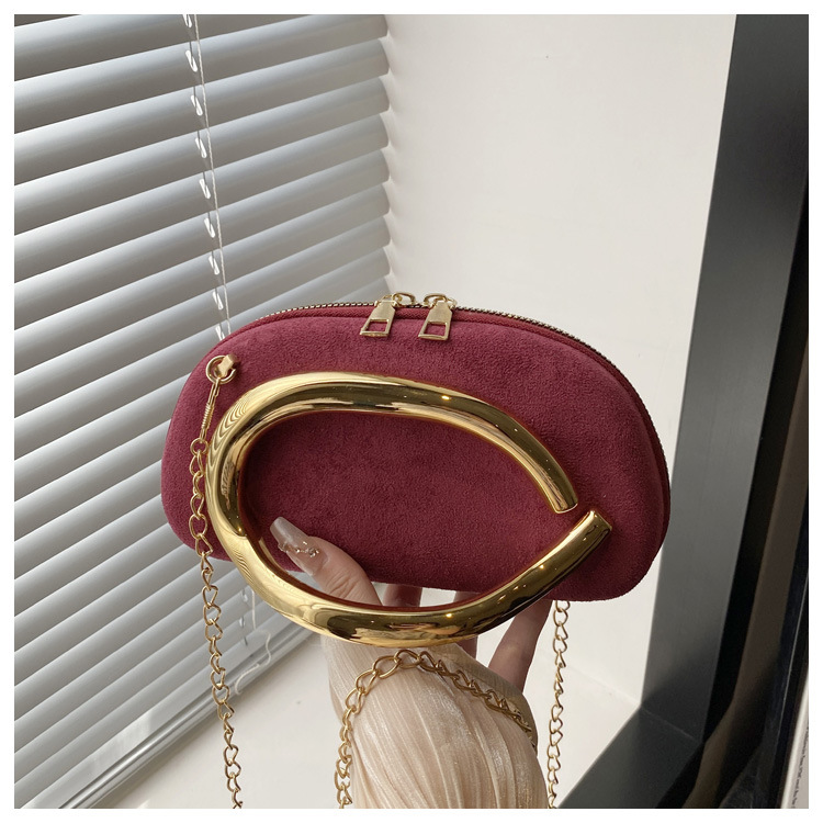 2025 nuevo bolso de moda de mujer caja redonda mano agarrada mini bolsa de metal retro cadena de hombro bolso de hombro