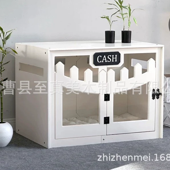 Съемный и моющийся домик для собак из массива дерева, роскошная большая клетка-вилла для собак, домик для питомца в виде гриба для использования в помещении