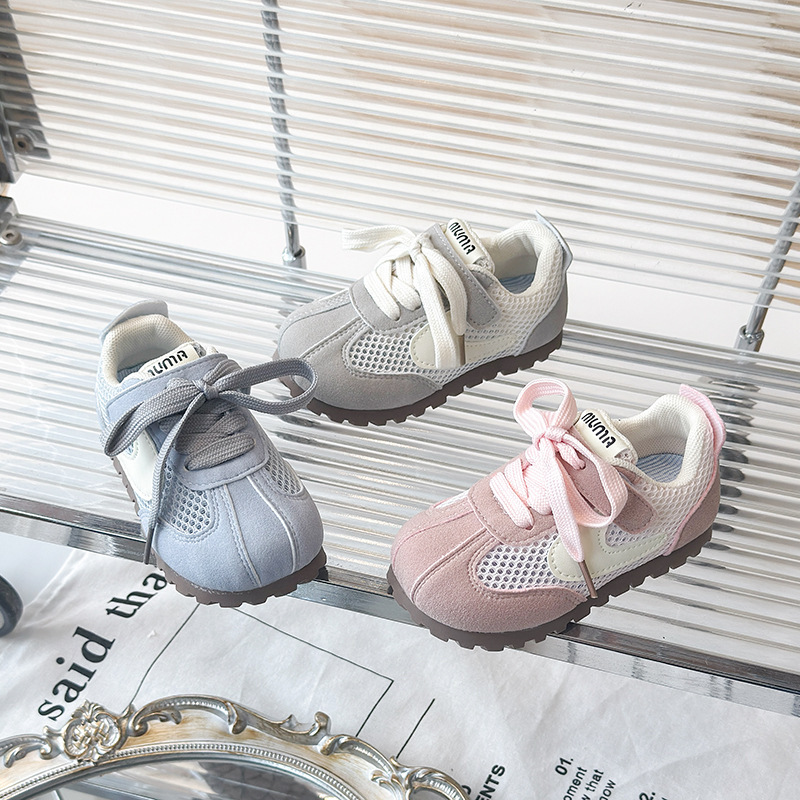 Korean Style Children's Sports Shoes 2025 Summer Girls' Breathable Mesh Shoes Boys' Lightweight Training Shoes Baby Shoes