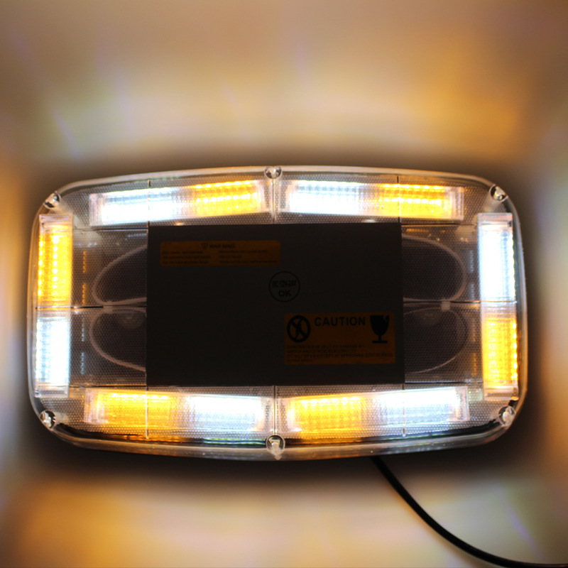 Automóvil 72 LED lámpara de advertencia de explosión de lámpara parpadea de absorción magnética de 12 pulgadas lámpara de techo de ingeniería de fila corta lámpara de emergencia de frecuencia estrobótica transfronteriza