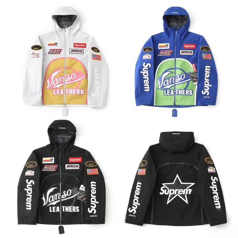 Cross-Border High-Quality Sup Collaboration Van Style Waterproof Zip-Up Jacket with Rubberized Seams Fw25 Cross-Border High-Quality Sup Collaboration Van Style Waterproof Zip-Up Jacket with Rubberized Seams Fw25