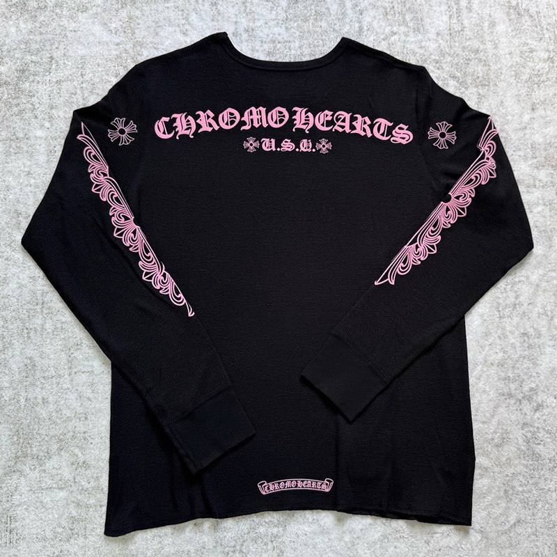 Authentic In-Stock Black Pink Kirin Arm Sanskrit Logo Waffle Long-Sleeve T-Shirt for Men and Women Authentic In-Stock Black Pink Kirin Arm Sanskrit Logo Waffle Long-Sleeve T-Shirt for Men and Women