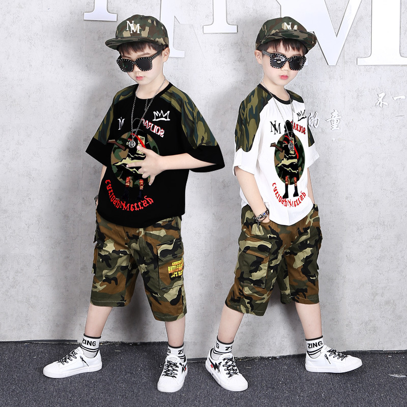 Tweedelige set 2023 Zomer Nieuwe Koreaanse editie Jongens Korte mouwen 8 jaar Middelgroot Grote jongen Trendy_voghion.com