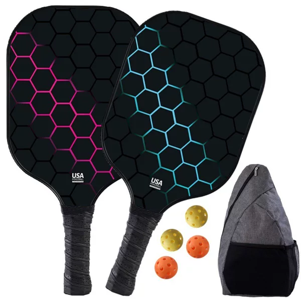 Cross-border exclusive supply: Fiberglass pickleball racket for beginners, training, entertainment, and competition; outdoor sports racket