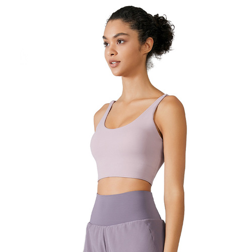 European and American thin strap beautiful back sports bra for women Spring and summer new medium intensity yoga fitness thin strap sports bra
