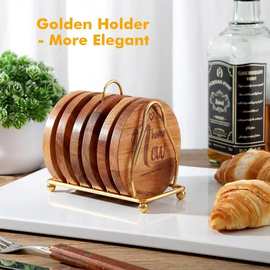 日式相思木杯垫马克杯防烫垫圆形酒杯托家用茶杯隔热垫