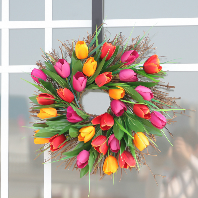 Día de la Independencia de Estados Unidos Guirlanda Día Nacional Guirlanda Puerta Colgante Vina Colgante Tulipanos Anillo de Sol Decoración de Vina