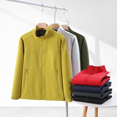 戸外秋冬立襟ソフトシェル突撃服作業服コート印ロゴ印字刺繍防風ベルベットクリップ克服