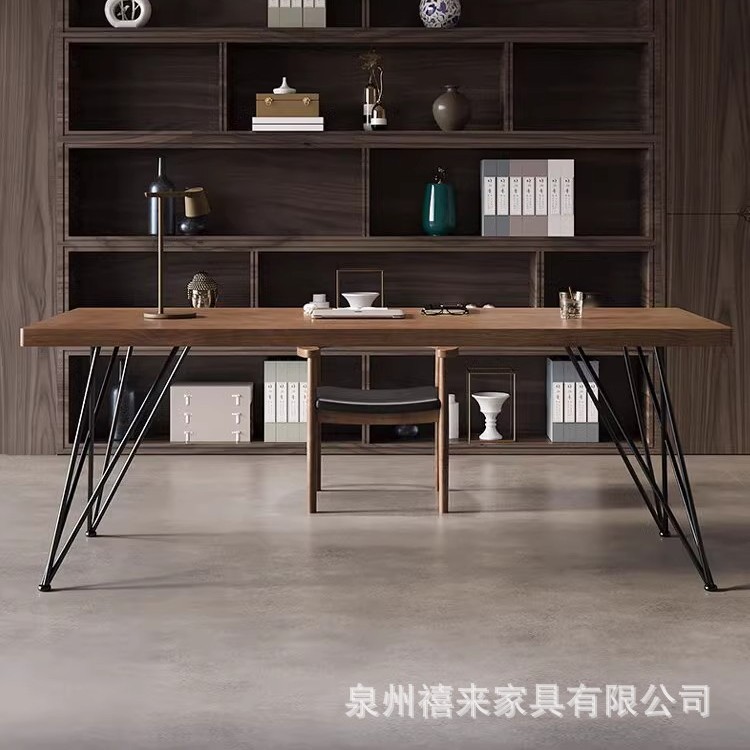 Mesa de computadora de escritorio de madera sólida nórdica, escritorio de escritorio simple, escritorio de dormitorio, escritorio de tablero grande, escritorio de barra larga moderno