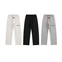 高版本FOG ESSENTIALS第八季复线高街直筒宽松黑植绒印花宽口长裤