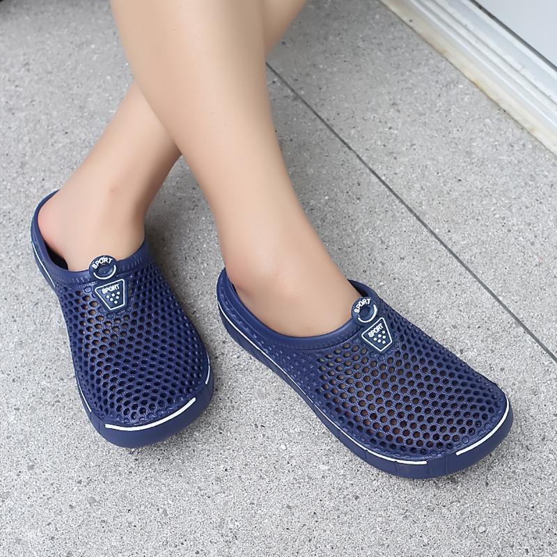 2025 New Cross-Border Dropshipping Women's Hollow Solid Color Slippers, Closed-Toe Non-Slip Cross-Border Dropshipping