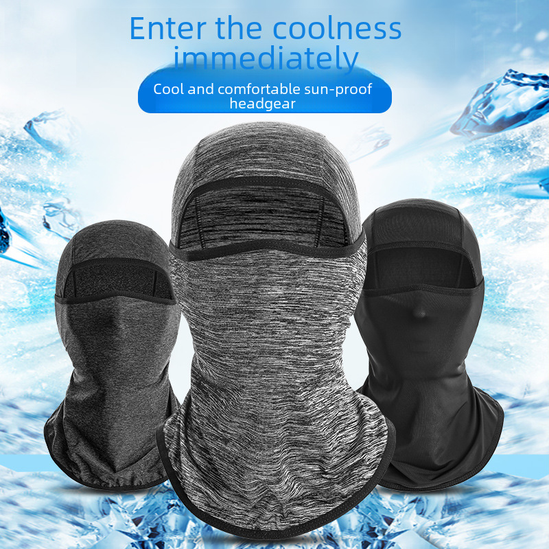 Ice Silk Sun Protection Hood and Mask for Summer Outdoor Cycling, Breathable Sun Protection Face and Neck Cover for Motorcycle Riding