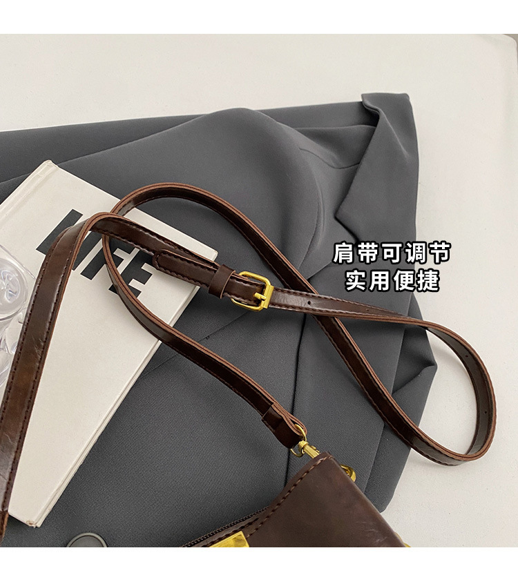 Túi bucket nữ rút dây đeo chéo đi làm kiểu dáng hiện đại — Màu cà phê chi tiết 5