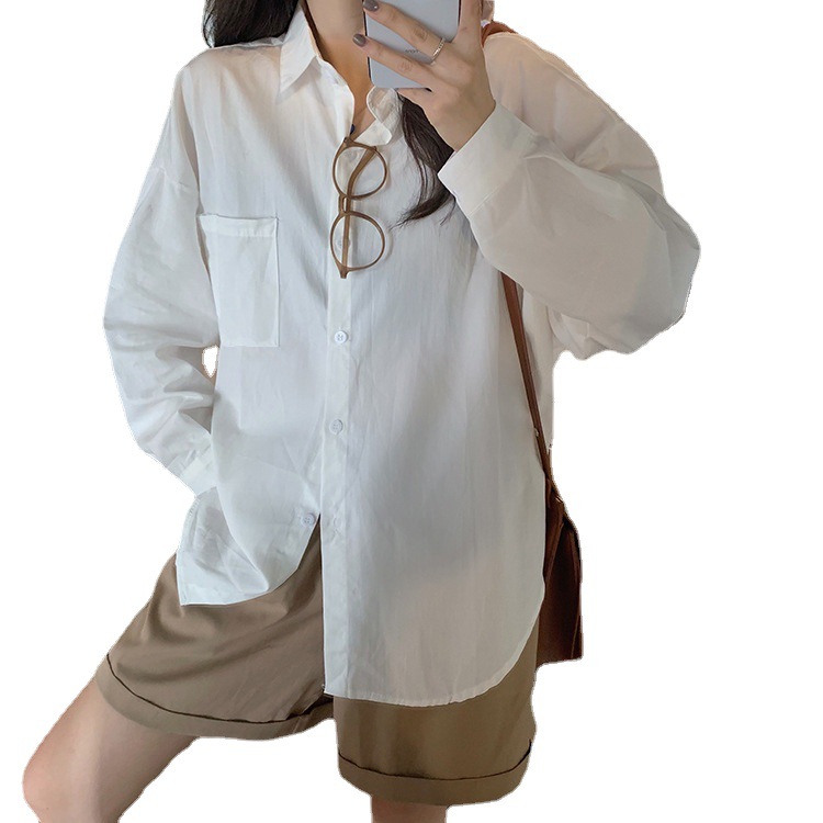 Pink Shirt Women's Clothing Spring and Autumn 2024 New Lazy Style Loose Long-sleeved Top Small Shirt All-match Jacket