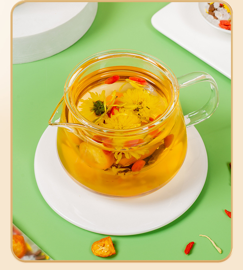Jin Yin Qi Ju Tea 100g Honeysuckle Goji Chrysanthemum Blend Herbal Tea Gift Box preparation