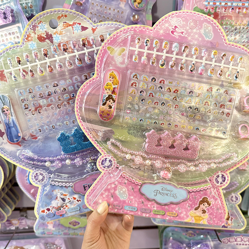 Children's Cartoon Nail Stickers Set Cute Girls Nail Stickers Safe Non-toxic Waterproof Girl Stickers Toy Gift