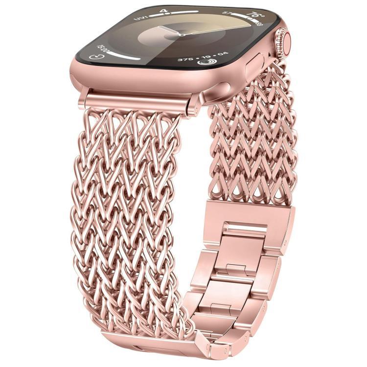 Para Apple Watch38 - 49mm Herringbone trenzado correa de acero inoxidable correa de reloj de negocios casual image 16