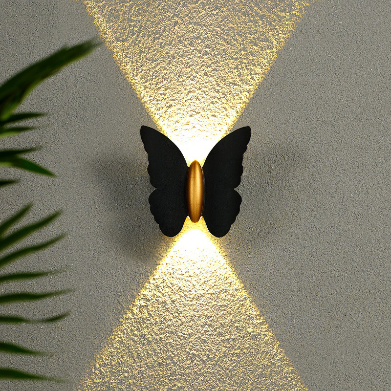 Outdoor Waterproof Wall Lamp Butterfly Wall Washer Lamp Simple Modern Staircase Corridor Wall Lamp Courtyard Balcony Lamp Bedroom Wall Lamp