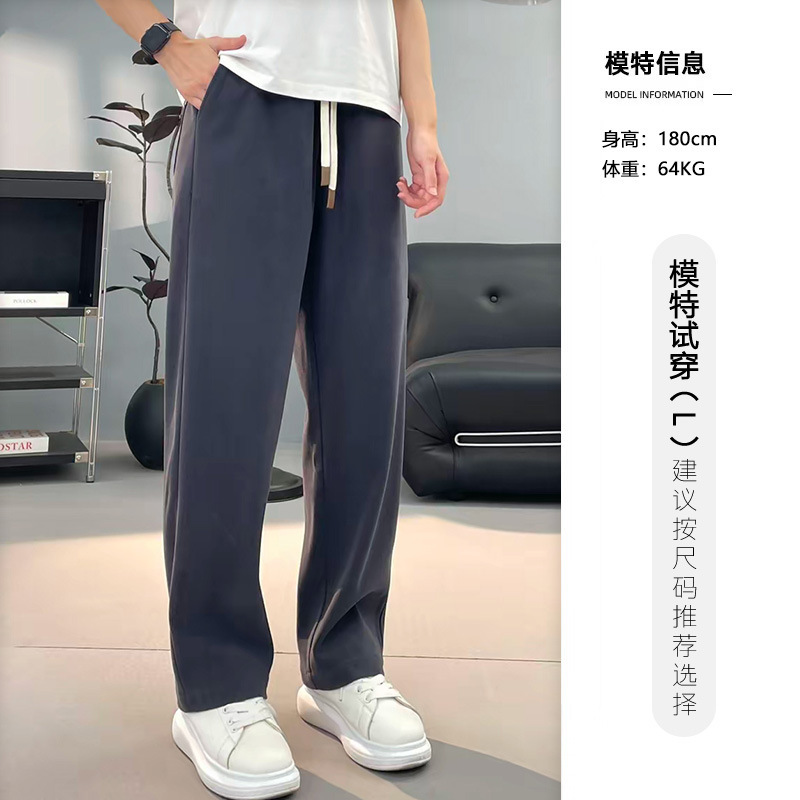 2025秋冬时尚潮流百搭直筒裤挺括有型休闲裤宽松美式男士休闲长裤|undefined