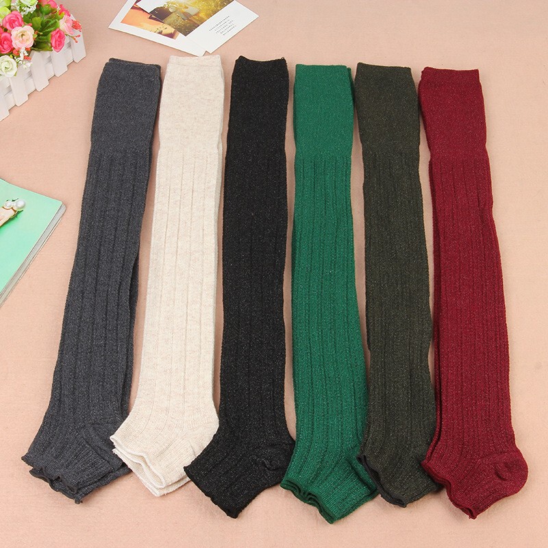 Silver Cashmere Over-The-Knee Thigh-High Socks for Yoga and Sports, Thickened and Warm, High-Tube Leg Warmers