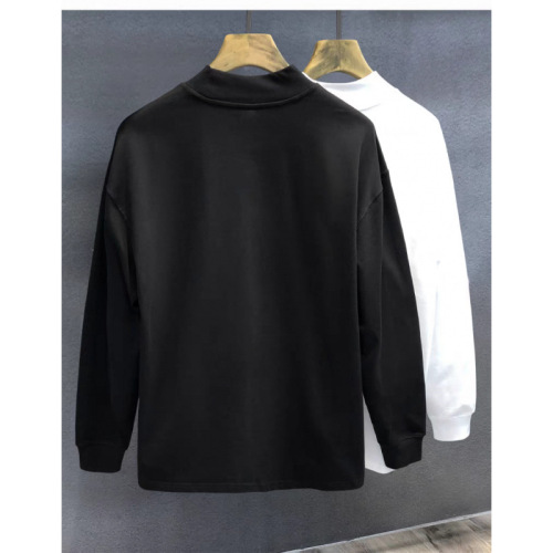 Autumn/Winter White Half-Neck Fleece Sweatshirt Long-Sleeved Hoodless Casual Base Shirt T-Shirt Top